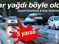 Çayeli tünelinde 6 araç birbirine girdi: 5 yaralı