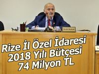 Rize İl Özel İdaresi 2018 Yılı Bütçesi 74 Milyon TL