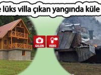 Rize'de lüks villa çıkan yangında küle döndü