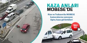 Rize ve Trabzon'daki kazalar MOBESE kamerasında