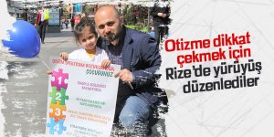 Rize'de otizmli çocuklar için yürüyüş düzenlendi