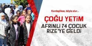 Çoğu yetim Afrinli 74 çocuk, Rize'ye geldi