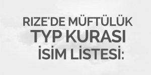 Rize'de Müftülük TYP Kurası İsim Listesi