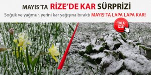 Rize’de Mayıs ayının ortasında lapa lapa kar yağdı!