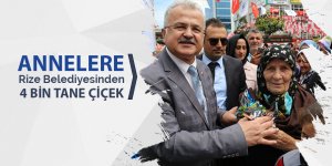 Rize Belediyesinden annelere 4 bin çiçek!