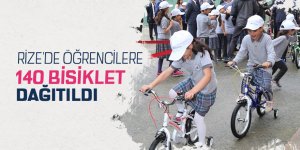 RİZE'DE 140 ÖĞRENCİYE BİSİKLET