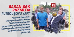 Bakan Bak Pazar'da sporcularla bir araya geldi