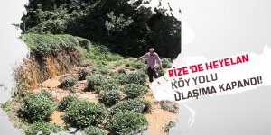 Rize’de sel köy yolunu ulaşıma kapattı