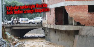 Yağışlar nedeniyle Rize'de 5 ev tedbir amaçlı boşaltıldı