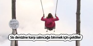 Sis denizine karşı salıncağa binmek için geldiler