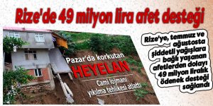 Rize'de 49 milyon lira afet desteği