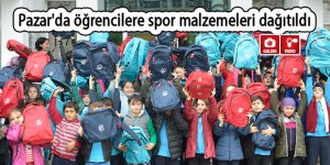 Pazar'da öğrencilere spor malzemeleri dağıtıldı