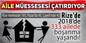 Rize'de son 1 yılda 333 ailede boşanma yaşandı!