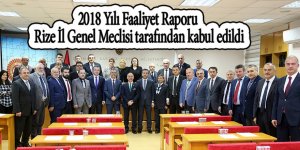 2018 Yılı Faaliyet Raporu Rize İl Genel Meclisi tarafından kabul edildi