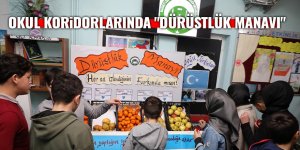 Okul koridorlarında "Dürüstlük Manavı"