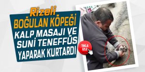 Köpeği kalp masajı ve suni teneffüs ile hayata döndürdü