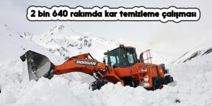 2 bin 640 rakımda kar temizleme çalışması