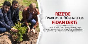 Rize’de üniversite öğrencileri fidan dikti