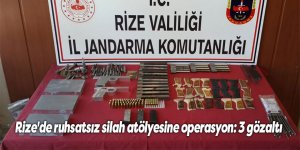 Rize'de ruhsatsız silah atölyesine operasyon: 3 gözaltı