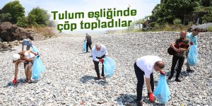 Tulum eşliğinde çöp topladılar