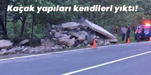 Kaçak yapıları kendileri yıktı!