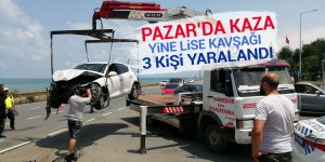 Pazar'da trafik kazası: 3 yaralı