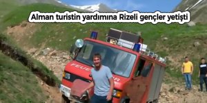 Alman turistin yardımına Rizeli gençler yetişti