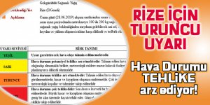 Rize için turuncu uyarı! Hava durumu tehlike arz ediyor!