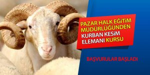 Pazar Halk Eğitimi Müdürlüğünden Kurban Kesim Elemanı kursu