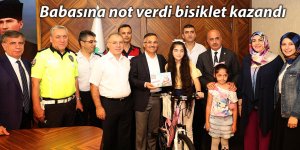 Babasına not verdi bisiklet kazandı