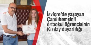 İsviçre’de yaşayan Çamlıhemşinli ortaokul öğrencisinden Kızılay duyarlılığı