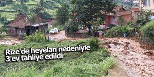 Rize'de heyelan nedeniyle 3 ev tahliye edildi