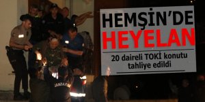 Hemşin'de 20 daireli TOKİ konutu tahliye edildi