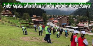 Ayder Yaylası, salıncakların ardından çöplerden de temizleniyor