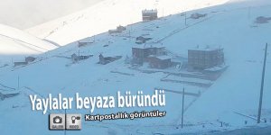 Yaylalar beyaza büründü