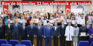 Rize'de öğrenciler 32 ton elektronik atık topladı