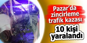 Pazar’da feci kaza: 10 yaralı