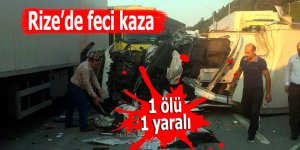 Rize’de trafik kazası: 1 ölü, 1 yaralı