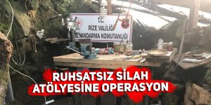 Rize'de ruhsatsız silah atölyesine operasyon: 3 gözaltı