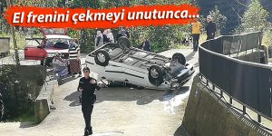 El frenini çekmeyi unutunca olanlar oldu