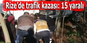 Rize’de trafik kazası: 15 yaralı