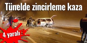 Tünelde zincirleme kaza: 4 yaralı