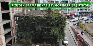 Rize’deki sarmaşık kaplı ev görenleri şaşırtıyor