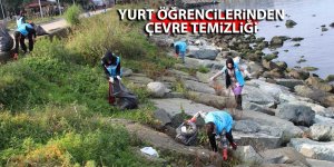 Rize'de yurt öğrencilerinden çevre temizliği