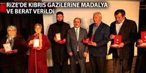 Rize'de Kıbrıs gazilerine madalya ve berat verildi