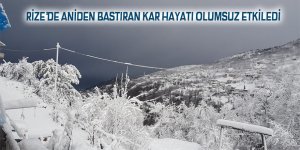  Rize’de aniden bastıran kar hayatı olumsuz etkiledi