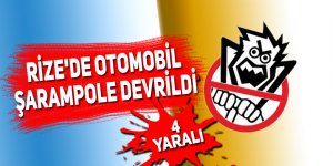 Rize'de otomobil şarampole devrildi: 4 yaralı