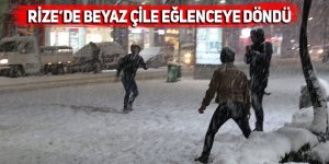 Rize’de beyaz çile eğlenceye döndü