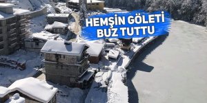 Hemşin Göleti buz tuttu!