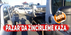 Pazar'da zincirleme trafik kazası